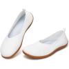 Frank Mully Womens Flat Shoes Wide Toe Box Knitted Flats Comfort Wide Width Walking Flats(Beige)