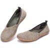 Frank Mully Womens Flat Shoes Wide Toe Box Knitted Flats Comfort Wide Width Walking Flats(Green)