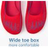 Frank Mully Womens Flat Shoes Wide Toe Box Knitted Flats Comfort Wide Width Walking Flats(Red)