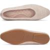 Frank Mully Womens Flat Square Toe Shoes Knitted Work Flat Comfort Dressy Flat Shoes for Daily Lightweight Comfort(Beige)