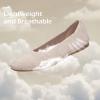 Frank Mully Womens Flat Square Toe Shoes Knitted Work Flat Comfort Dressy Flat Shoes for Daily Lightweight Comfort(Beige)