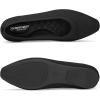 Frank Mully Womens Flat Square Toe Shoes Knitted Work Flat Comfort Dressy Flat Shoes for Daily Lightweight Comfort(Black)
