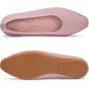 Frank Mully Womens Flat Square Toe Shoes Knitted Work Flat Comfort Dressy Flat Shoes for Daily Lightweight Comfort(Pink)