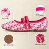 Frank Mully Women’s Flats Square Toe Mary Jane Shoes Ballet Flats with Strap Comfortable Slip On Knit Shoes Dressy Casual(Pink)