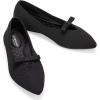 Frank Mully Women’s Flats with Bow Slip on Ballet Shoes Soft Fabric Ballerina Dressy Flats for Women(Black)