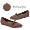 Frank Mully Women’s Flats with Bow Slip on Ballet Shoes Soft Fabric Ballerina Dressy Flats for Women(Brown)