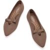Frank Mully Women’s Flats with Bow Slip on Ballet Shoes Soft Fabric Ballerina Dressy Flats for Women(Brown)