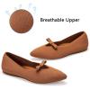 Frank Mully Women’s Flats with Bow Slip on Ballet Shoes Soft Fabric Ballerina Dressy Flats for Women(Tan)