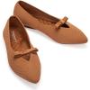 Frank Mully Women’s Flats with Bow Slip on Ballet Shoes Soft Fabric Ballerina Dressy Flats for Women(Tan)