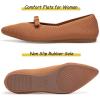 Frank Mully Women’s Flats with Bow Slip on Ballet Shoes Soft Fabric Ballerina Dressy Flats for Women(Tan)