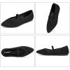 Frank Mully Womens Flats with Straps Pointed Toe Flat Shoes Low Wedge Heel Comfortable Arch Support Flats for Women(Black Mesh)