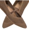 Frank Mully Womens Flats with Straps Pointed Toe Flat Shoes Low Wedge Heel Comfortable Arch Support Flats for Women(Brown Mesh)