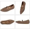 Frank Mully Womens Flats with Straps Pointed Toe Flat Shoes Low Wedge Heel Comfortable Arch Support Flats for Women(Brown Mesh)