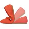 Frank Mully Womens Flats with Straps Pointed Toe Flat Shoes Low Wedge Heel Comfortable Arch Support Flats for Women(Orange Red)
