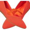 Frank Mully Womens Flats with Straps Pointed Toe Flat Shoes Low Wedge Heel Comfortable Arch Support Flats for Women(Orange Red)