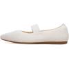Frank Mully Womens Knit Flats Pointed-Toe Shoes with Elastic Straps Ballerina Flat Shoes for Women Dressy(6089beige)