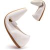 Frank Mully Womens Knit Flats Pointed-Toe Shoes with Elastic Straps Ballerina Flat Shoes for Women Dressy(6089beige)