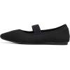 Frank Mully Womens Knit Flats Pointed-Toe Shoes with Elastic Straps Ballerina Flat Shoes for Women Dressy(6089black)