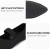 Frank Mully Womens Knit Flats Pointed-Toe Shoes with Elastic Straps Ballerina Flat Shoes for Women Dressy(6089black)