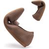 Frank Mully Womens Knit Flats Pointed-Toe Shoes with Elastic Straps Ballerina Flat Shoes for Women Dressy(6089brown)