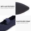 Frank Mully Womens Knit Flats Pointed-Toe Shoes with Elastic Straps Ballerina Flat Shoes for Women Dressy(6089navy)