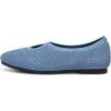 Frank Mully Women’s Knit Flats Teardrop Upper Square-Toe Style Shoes Lightweight Flats for Women Comfortable Slip on Flats for Work Wedding Office(Lightblue)