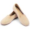 Frank Mully Women’s Loafer Flats Square Toe Comfortable Office Work Shoes, Cute Penny Loafer Slip On Walking Driving Shoes(6026ecru)