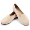 Frank Mully Women’s Loafer Flats Square Toe Comfortable Office Work Shoes, Cute Penny Loafer Slip On Walking Driving Shoes(6027ecru)