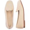 Frank Mully Women’s Loafer Flats Square Toe Comfortable Office Work Shoes, Cute Penny Loafer Slip On Walking Driving Shoes(6027ecru)