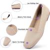Frank Mully Women’s Loafer Flats Square Toe Comfortable Office Work Shoes, Cute Penny Loafer Slip On Walking Driving Shoes(6027ecru)