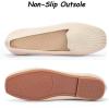 Frank Mully Women’s Loafer Flats Square Toe Comfortable Office Work Shoes, Cute Penny Loafer Slip On Walking Driving Shoes(6027ecru)
