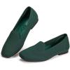 Frank Mully Women’s Loafer Flats Square Toe Comfortable Office Work Shoes, Cute Penny Loafer Slip On Walking Driving Shoes(6027green)