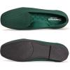 Frank Mully Women’s Loafer Flats Square Toe Comfortable Office Work Shoes, Cute Penny Loafer Slip On Walking Driving Shoes(6027green)