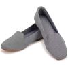 Frank Mully Women’s Loafer Flats Square Toe Comfortable Office Work Shoes, Cute Penny Loafer Slip On Walking Driving Shoes(6027grey)