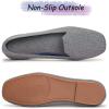 Frank Mully Women’s Loafer Flats Square Toe Comfortable Office Work Shoes, Cute Penny Loafer Slip On Walking Driving Shoes(6027grey)