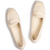 Frank Mully Women’s Loafer Flats Square Toe Comfortable Office Work Shoes, Cute Penny Loafer Slip On Walking Driving Shoes(6046beige)