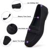 Frank Mully Women’s Loafer Flats Square Toe Comfortable Office Work Shoes, Cute Penny Loafer Slip On Walking Driving Shoes(6046black)