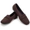 Frank Mully Women’s Loafer Flats Square Toe Comfortable Office Work Shoes, Cute Penny Loafer Slip On Walking Driving Shoes(6046coffee)