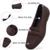 Frank Mully Women’s Loafer Flats Square Toe Comfortable Office Work Shoes, Cute Penny Loafer Slip On Walking Driving Shoes(6046coffee)