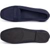 Frank Mully Women’s Loafer Flats Square Toe Comfortable Office Work Shoes, Cute Penny Loafer Slip On Walking Driving Shoes(6046navy)
