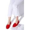 Frank Mully Women’s Loafer Flats Square Toe Comfortable Office Work Shoes, Cute Penny Loafer Slip On Walking Driving Shoes(6046red)