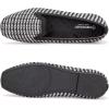 Frank Mully Women’s Loafer Flats Square Toe Comfortable Office Work Shoes, Cute Penny Loafer Slip On Walking Driving Shoes(Black White Grid)