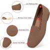 Frank Mully Women’s Loafer Flats Square Toe Comfortable Office Work Shoes, Cute Penny Loafer Slip On Walking Driving Shoes(Brown)