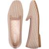 Frank Mully Women’s Loafer Flats Square Toe Comfortable Office Work Shoes, Cute Penny Loafer Slip On Walking Driving Shoes(Brownn Grid)