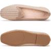 Frank Mully Women’s Loafer Flats Square Toe Comfortable Office Work Shoes, Cute Penny Loafer Slip On Walking Driving Shoes(Brownn Grid)