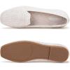 Frank Mully Women’s Loafer Flats Square Toe Comfortable Office Work Shoes, Cute Penny Loafer Slip On Walking Driving Shoes(Cream)
