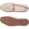 Frank Mully Women’s Loafer Flats Square Toe Comfortable Office Work Shoes, Cute Penny Loafer Slip On Walking Driving Shoes(Ecru Pattern)
