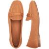 Frank Mully Women’s Loafer Flats Square Toe Comfortable Office Work Shoes, Cute Penny Loafer Slip On Walking Driving Shoes(Fawn)