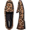 Frank Mully Women’s Loafer Flats Square Toe Comfortable Office Work Shoes, Cute Penny Loafer Slip On Walking Driving Shoes(Leopard)