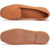Frank Mully Women’s Loafer Flats Square Toe Comfortable Office Work Shoes, Cute Penny Loafer Slip On Walking Driving Shoes(Orange)